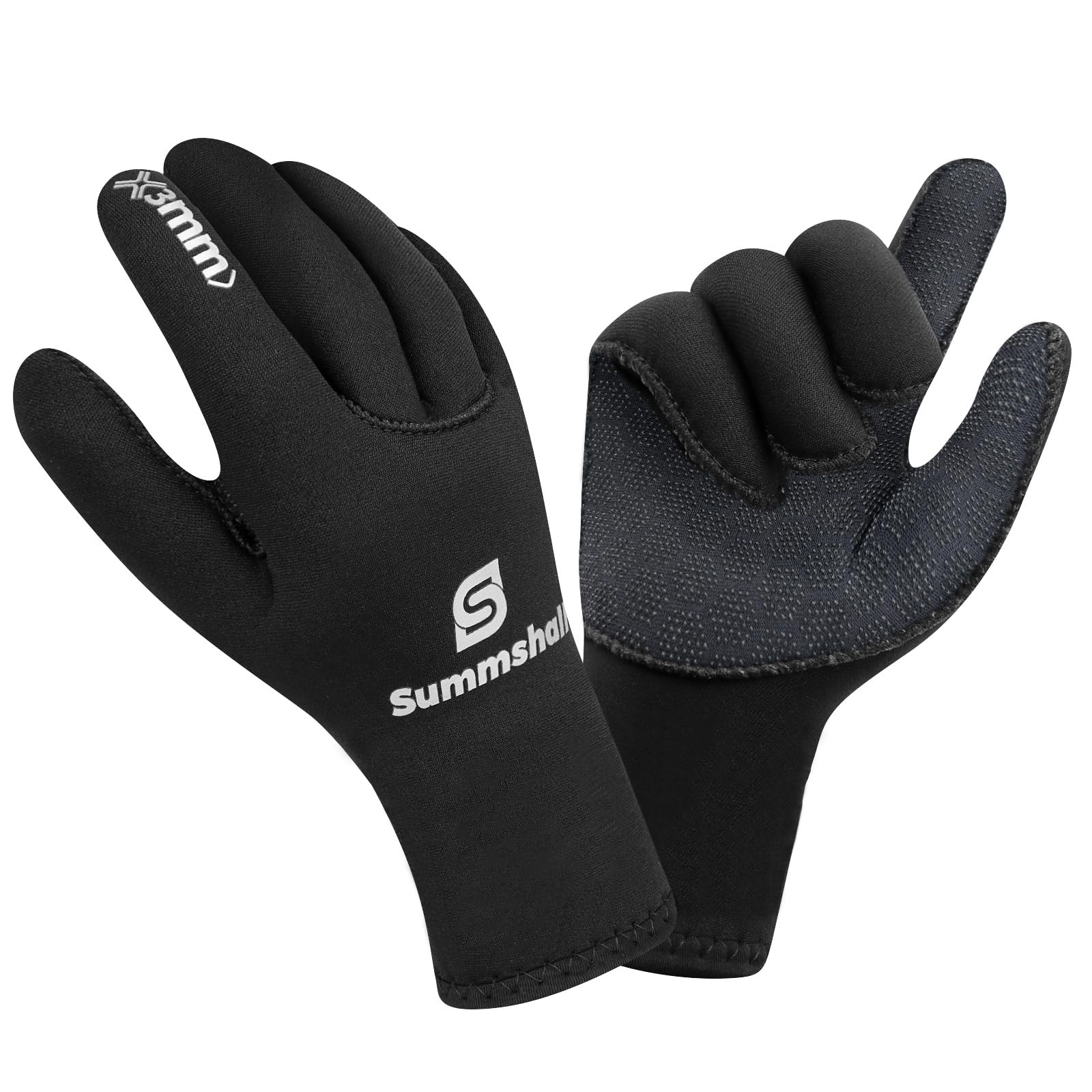 Summshall Tauchhandschuhe, Neopren-Handschuhe, 3 mm, rutschfest, für Tauchen, Surfen, Kajakfahren, Schnorcheln, Segeln, Bootfahren, Neopren, für Herren und Damen