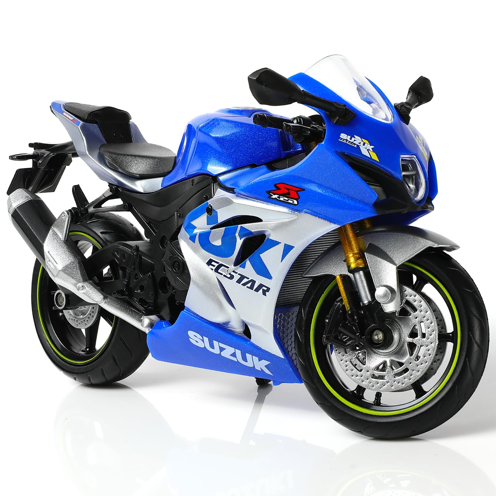 Risopen 1:12 Motorcycle Model Toy for Suzuki GSX R1000R Metal Die-cast with Plastic Motorcycle Model No Assembly Required Mini Finished Moto Gift for