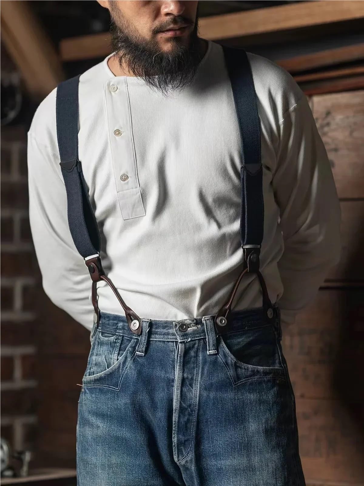 Tirantes elásticos en forma de X for pantalones cargo y jeans Adecuado para negocios y bodas