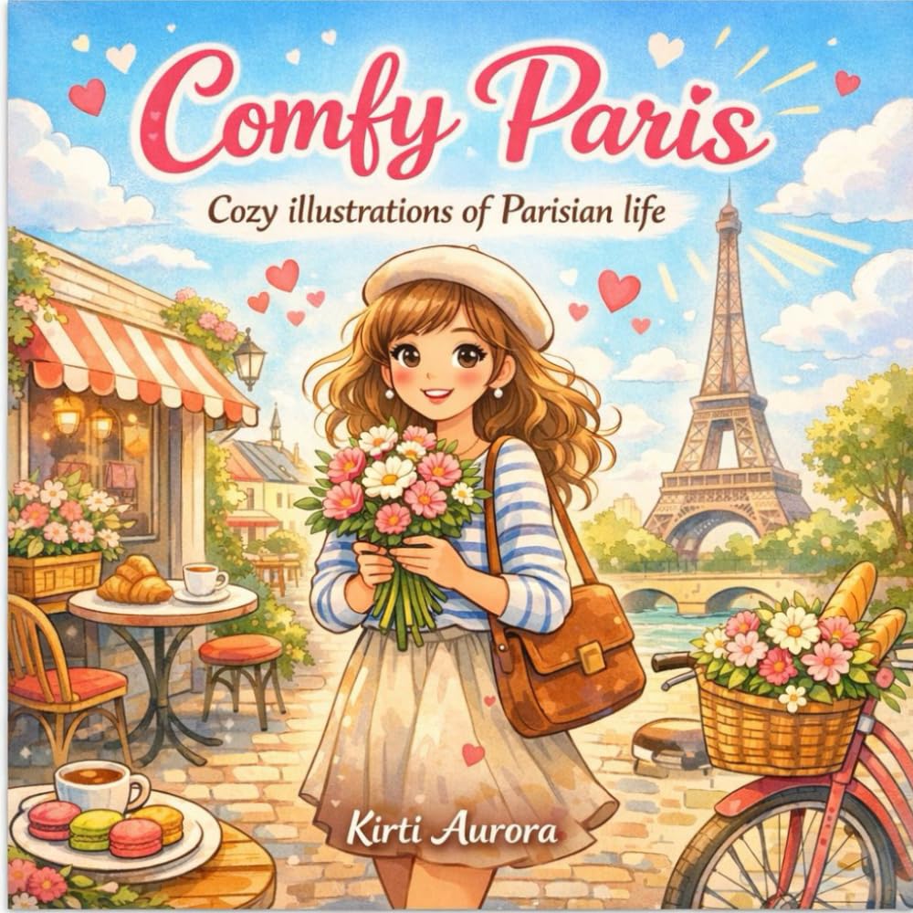 Cozy Paris: Coloring Book for Adults and Teens, Super cute Designs of Cozy Parisian Life