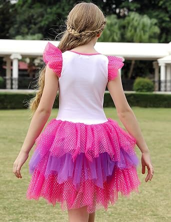 Spring/Autumn Unicorn Birthday Party Princess Girl Dresses Long Sleeve Girls Outfits