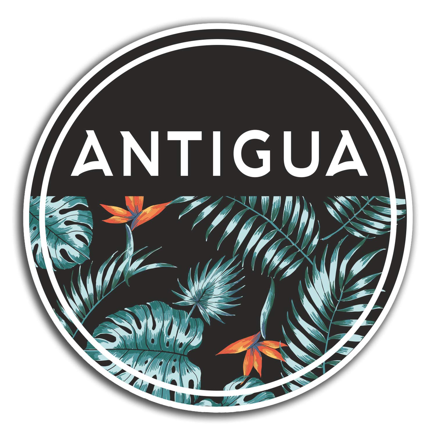 Destination Vinyl Ltd Multi 2 X 10Cm Antigua Caribbean Vinyl Stickers - Travel Sticker Laptop Luggage #32663 (10Cm Wide)