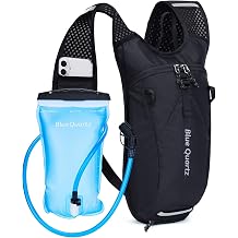 Blue Quartz Hydration Backpack with 2L Water Bladder, Hiking Water Pack with Insulated Compartment for Women Men, Lightweight Running Hydration Vest with Phone Pocket for Cycling, Biking