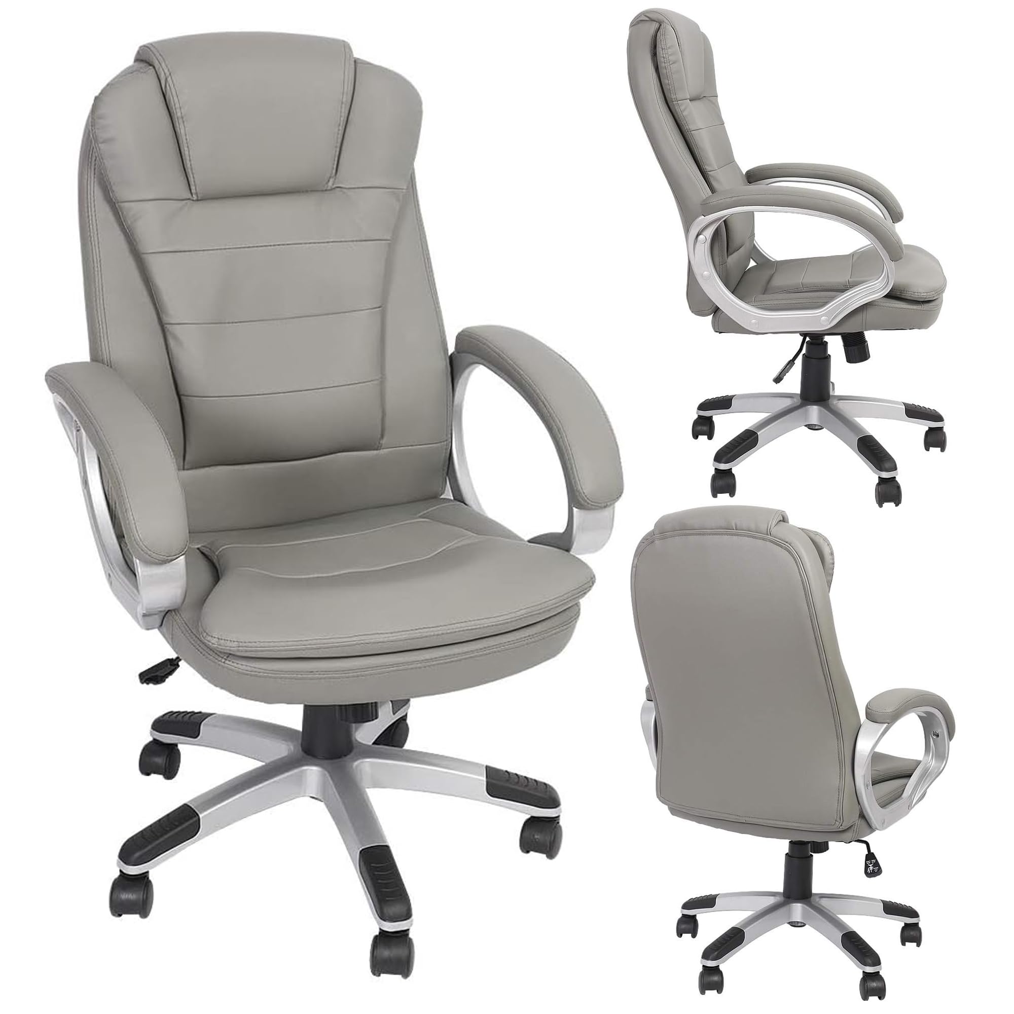 Mucola Bürostuhl mit Armlehne Chefsessel ergonomisch Gamingstuhl Rückenlehne mit integrierter Kopfstütze | 120 kg Belastbarkeit, höhenverstellbar | Schreibtischstuhl Bürostuhl Computerstuhl Drehstuhl
