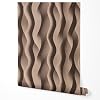GP TONER Non-Woven Wallpaper 3D Waves Beige Modern Design Textured Wallpaper Elegant Wall Decoration for Kitchen Living Room Hallway Bedroom UV-Resistant Wallpaper 10 m x 0.5 m