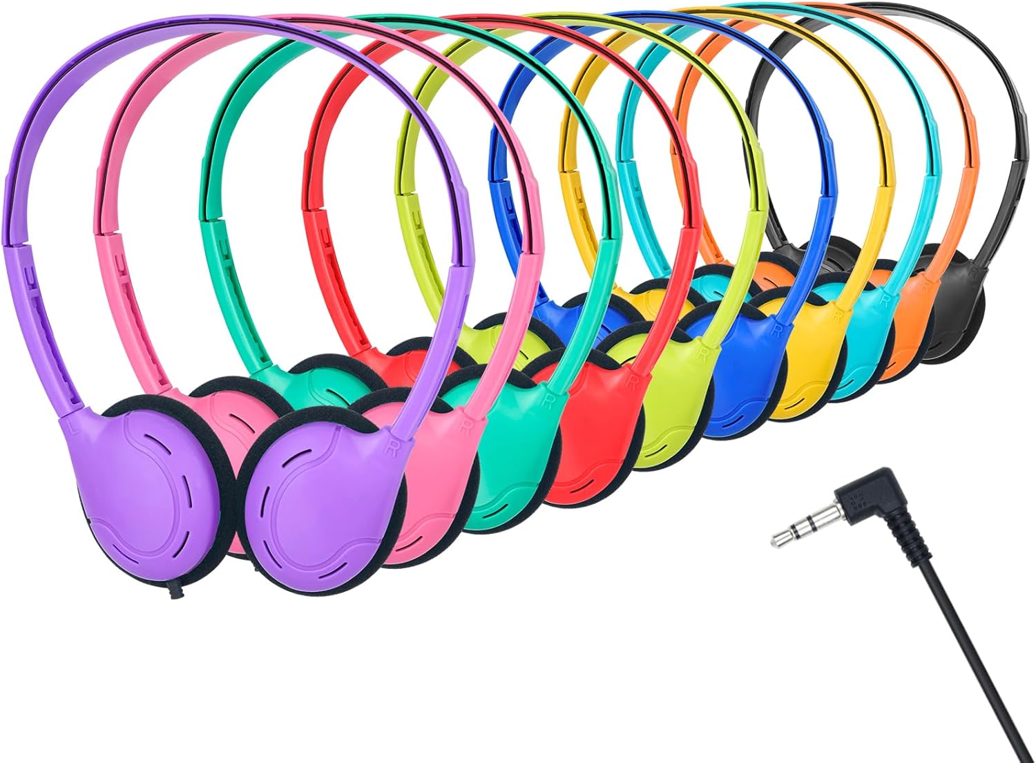 10 Pack Kids Headphones Bulk Class Set Headphones for School Students Classroom Children Toddler Boys Girls Teen and Adult (Multi Color)