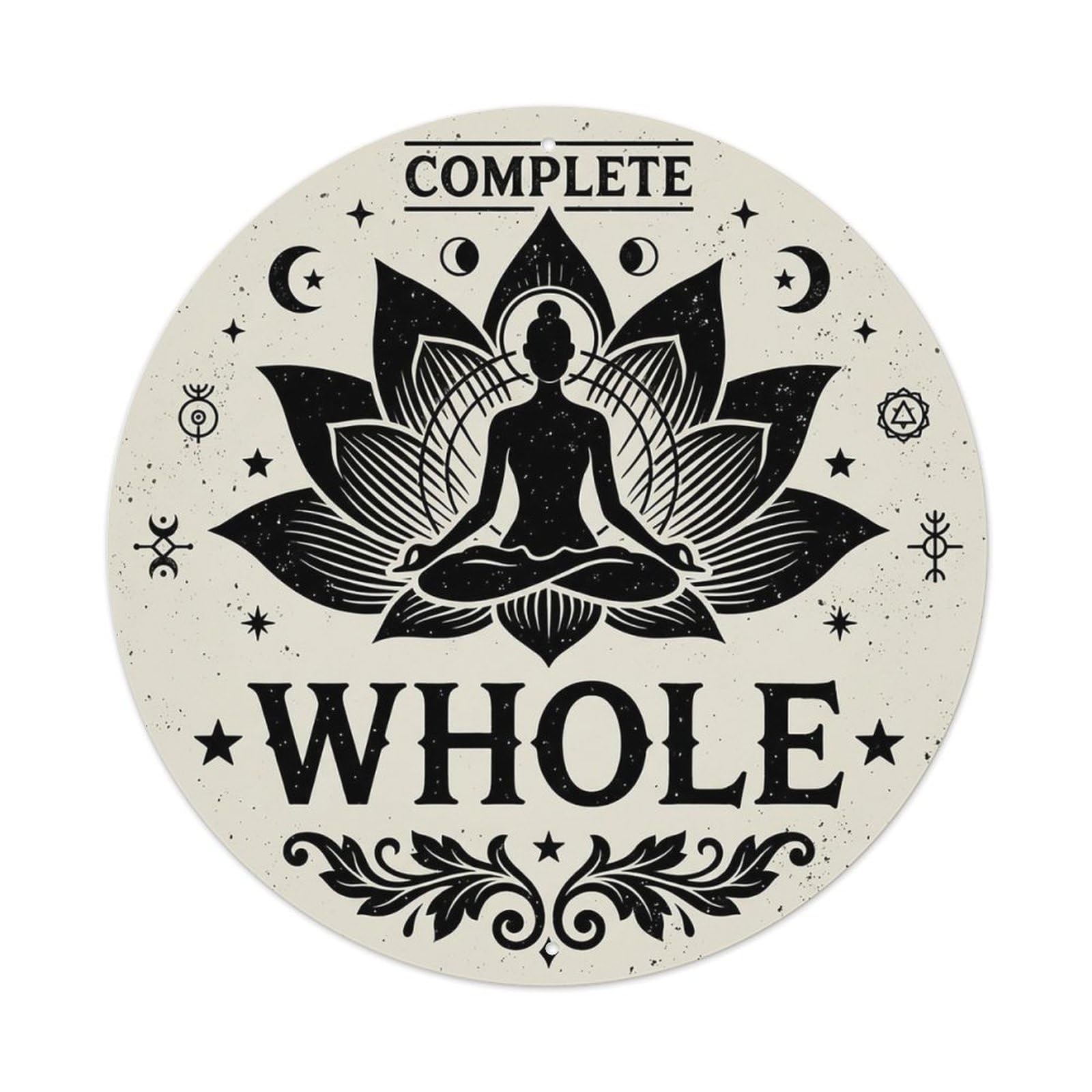 Zen Flower Meditation Den Wholeness Metal Tin Sign