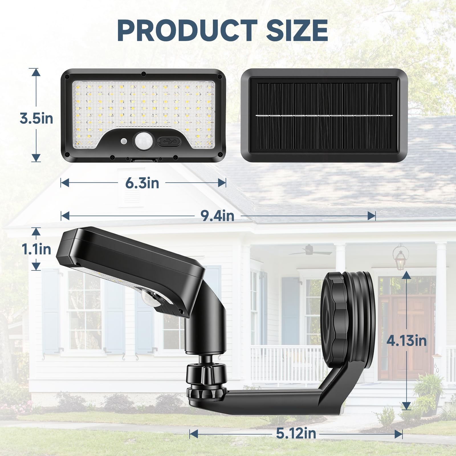 Magnetischer Bewegungsmelder Außen, Ohne Bohren Installation, 92 LED 270° Weitwinkel Magnetische Solarleuchte IP65 Wasserdicht Solarleuchte für Terrasse, Zaun und Wohnmobil