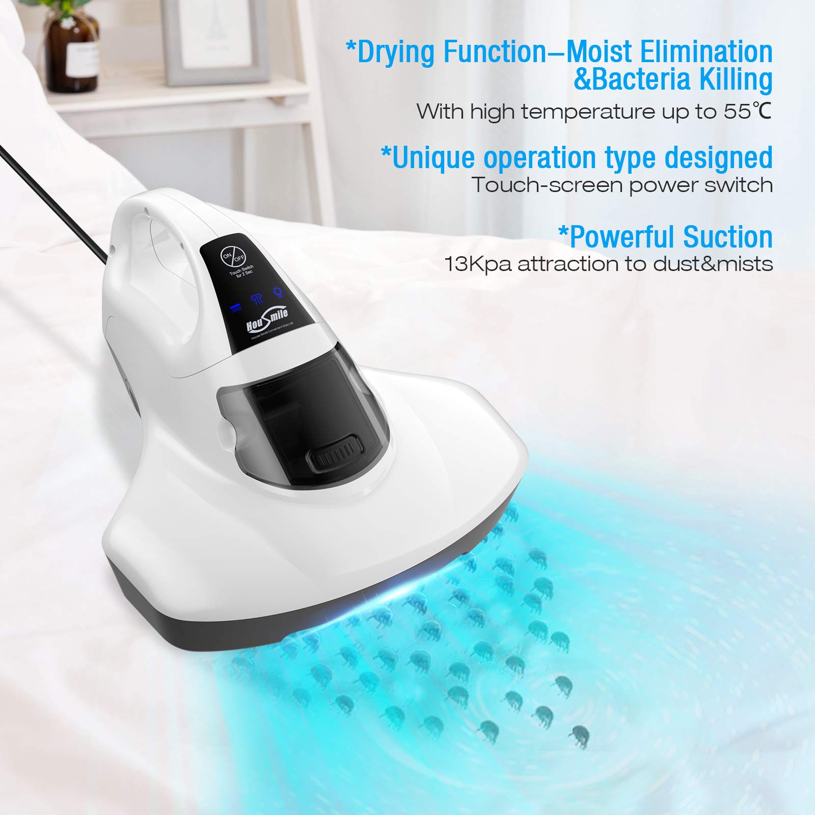 Bed Vacuum Cleaner, Housmile Mattress Vacuum Cleaner with Roller Brush