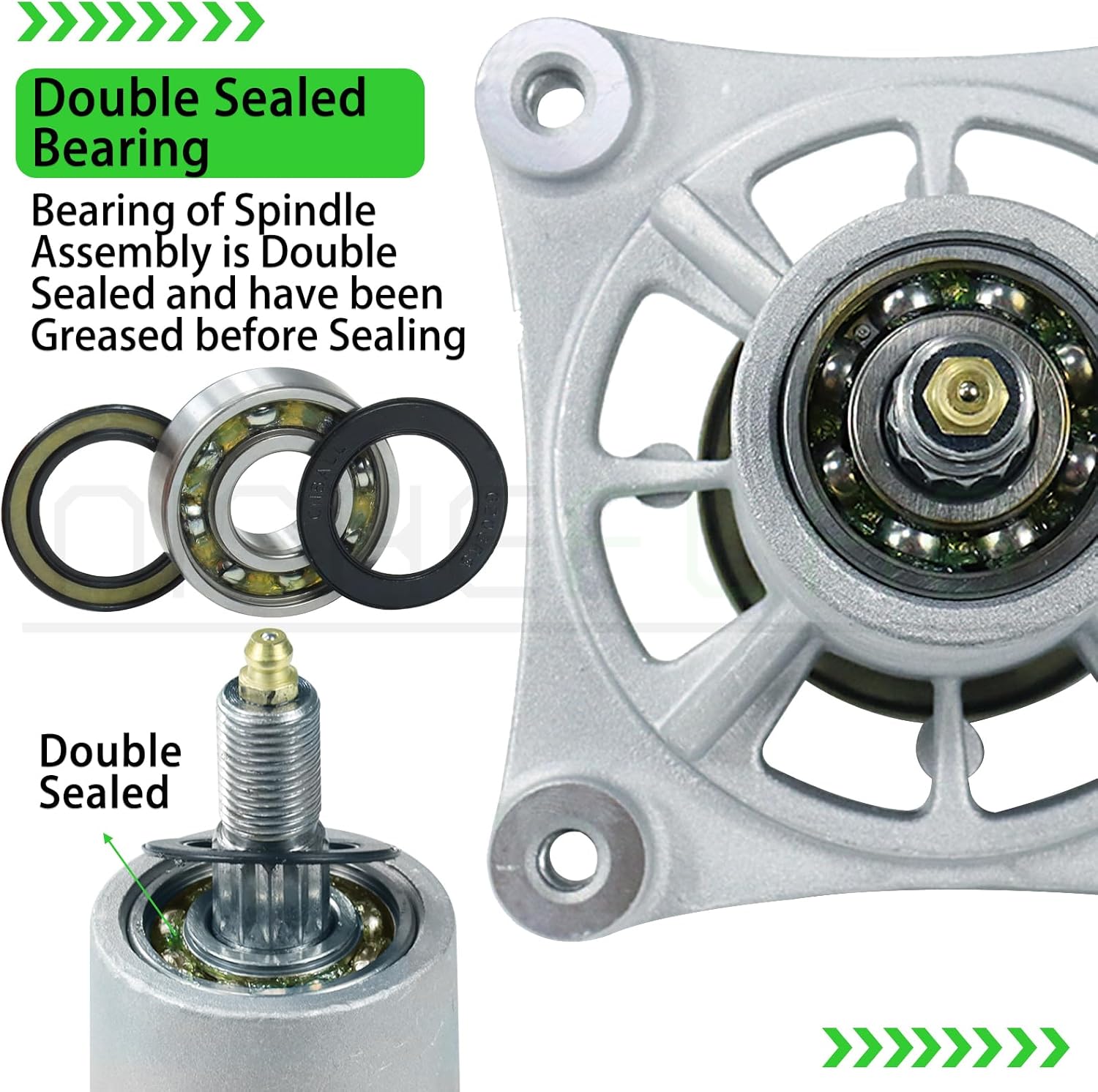 3 Pack 587819701 Spindle Assembly Kit with 153535 Spindle Pulley 587686701 Belt Idler Pulley Kit Replaces 187281 532187292 587820301 192870 for Husqvarna 54 LGT2554 LGT2654 YTH24V54 Decks