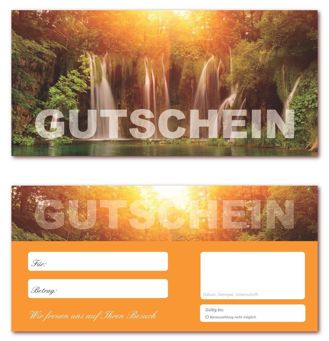 Geschenkgutscheine (Wasserfall-618) Gutscheine Gutscheinkarten für Bereiche wie Reisen, Urlaub und Wellness (200)
