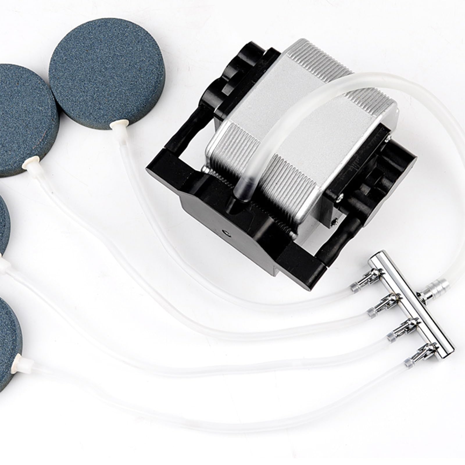 Distributeur d'air en acier inoxydable - Régulateur de flux d'air - Clapet anti-retour réglable - Valve d'air d'aquarium - Entrée 8 mm - Sortie 4 mm - Distributeur de pompe à air - Aquarium