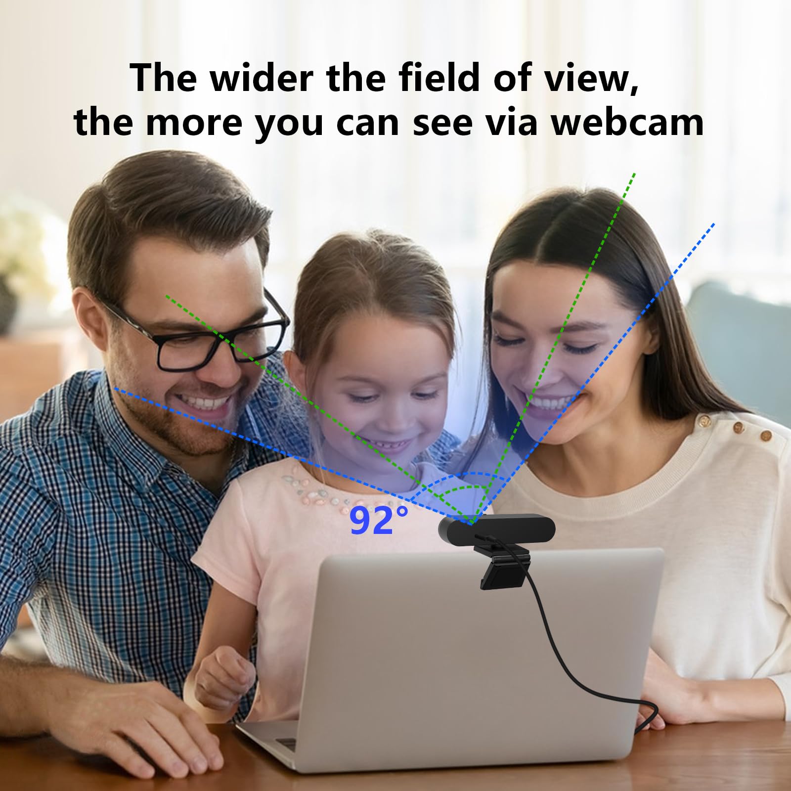 Cámara web HD 2K con reconocimiento facial Windows Hello, cámara de computadora con micrófono, cubierta de privacidad, cámara web para portátil para videoconferencias, en vivo, transmisión