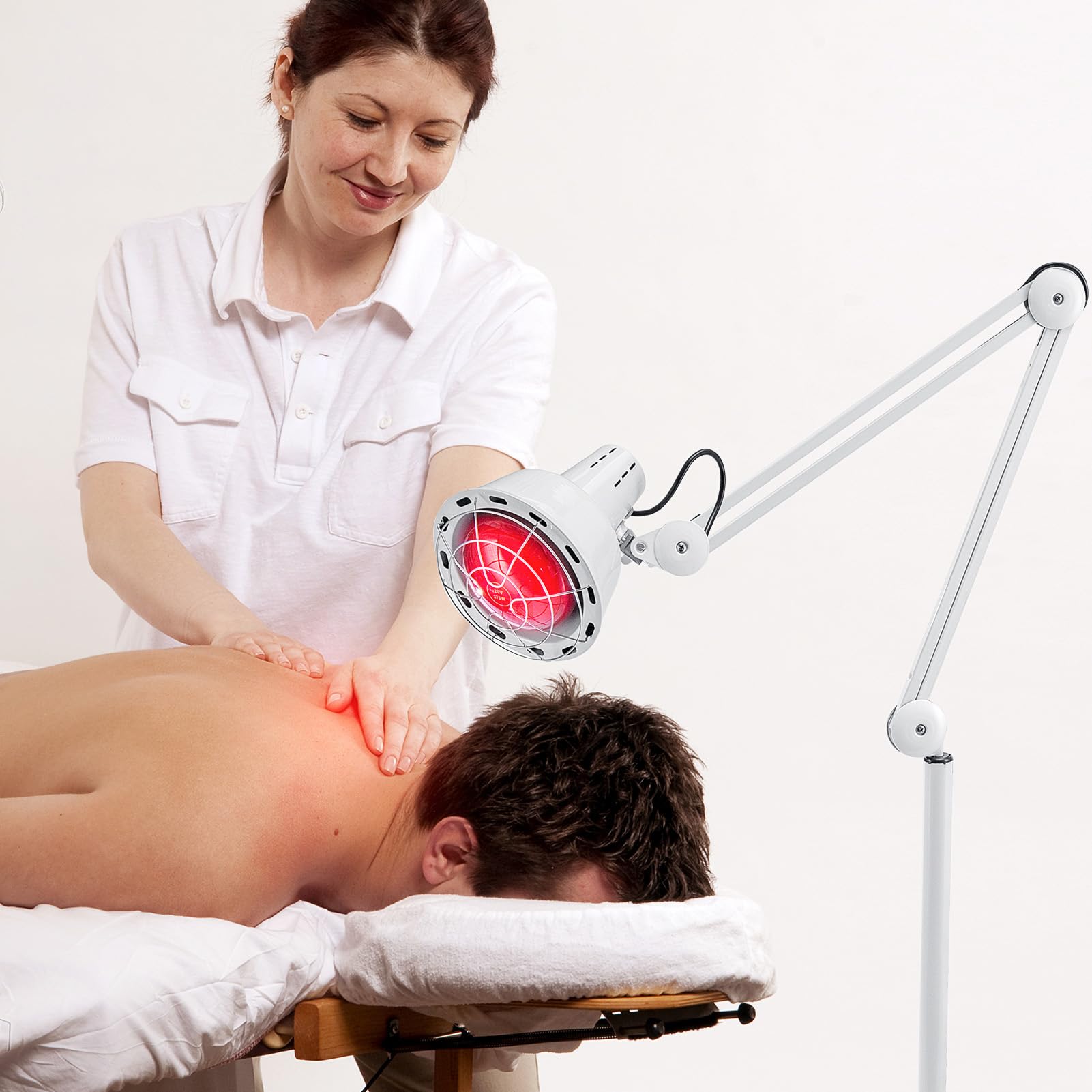 Youyijia 275W Infrarotlampe Wärmelampe mit Ständer und 4 Rädern Rotlicht Therapielampe Mobil Infrarottherapie Lampe Höhenverstellbar Für Schmerzlinderung & Muskelentspannung