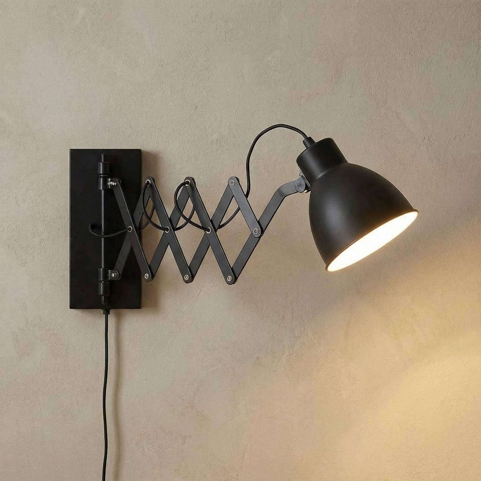 Lindby Lámpara de pared Merle (Moderno) en Negro hecho Metal e.o. para Dormitorio (1 llama, E14) aplique