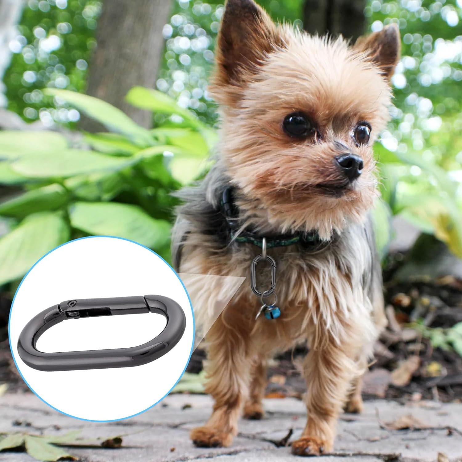 3Pcs Oval Carabiner Keyring Clip, Heavy Duty Snap Spring Carabiner Clip, Small Metal O Ring Buckle Clasp Strap Rings - Image 5