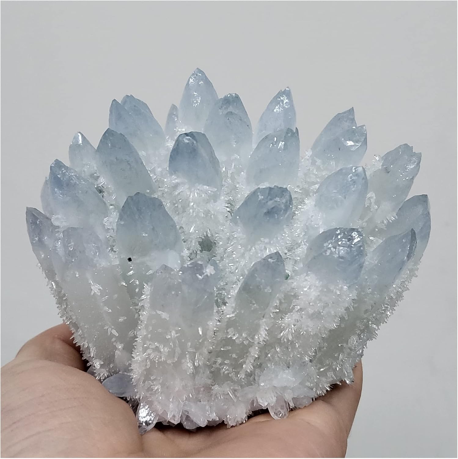 Natural Blue Phantom Crystal Cluster Rock Stones Reiki Specimen Home Deco Decoration Gift (Size : 400-450g)
