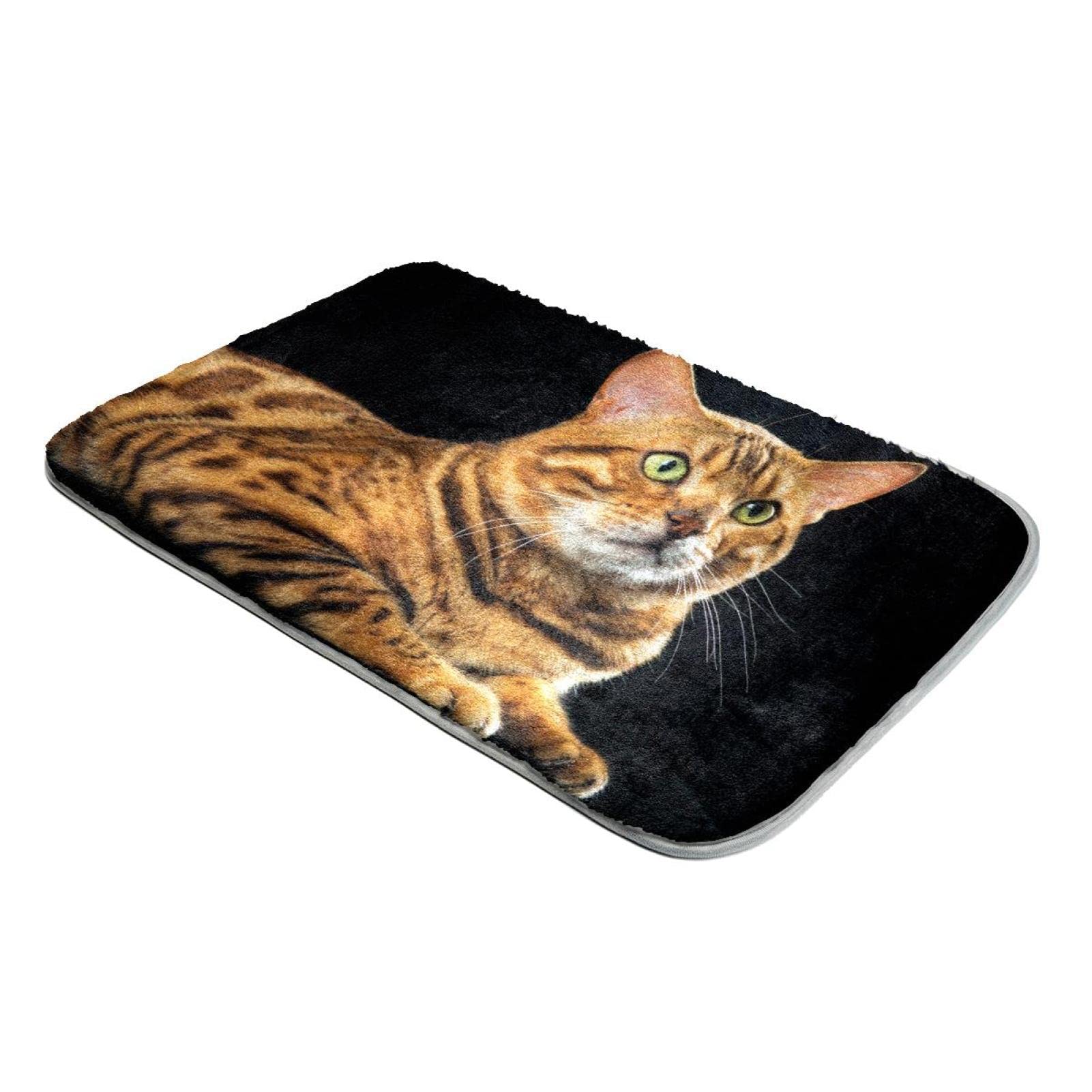 Tapis chat du Bengale doré à poils longs en fausse fourrure douce