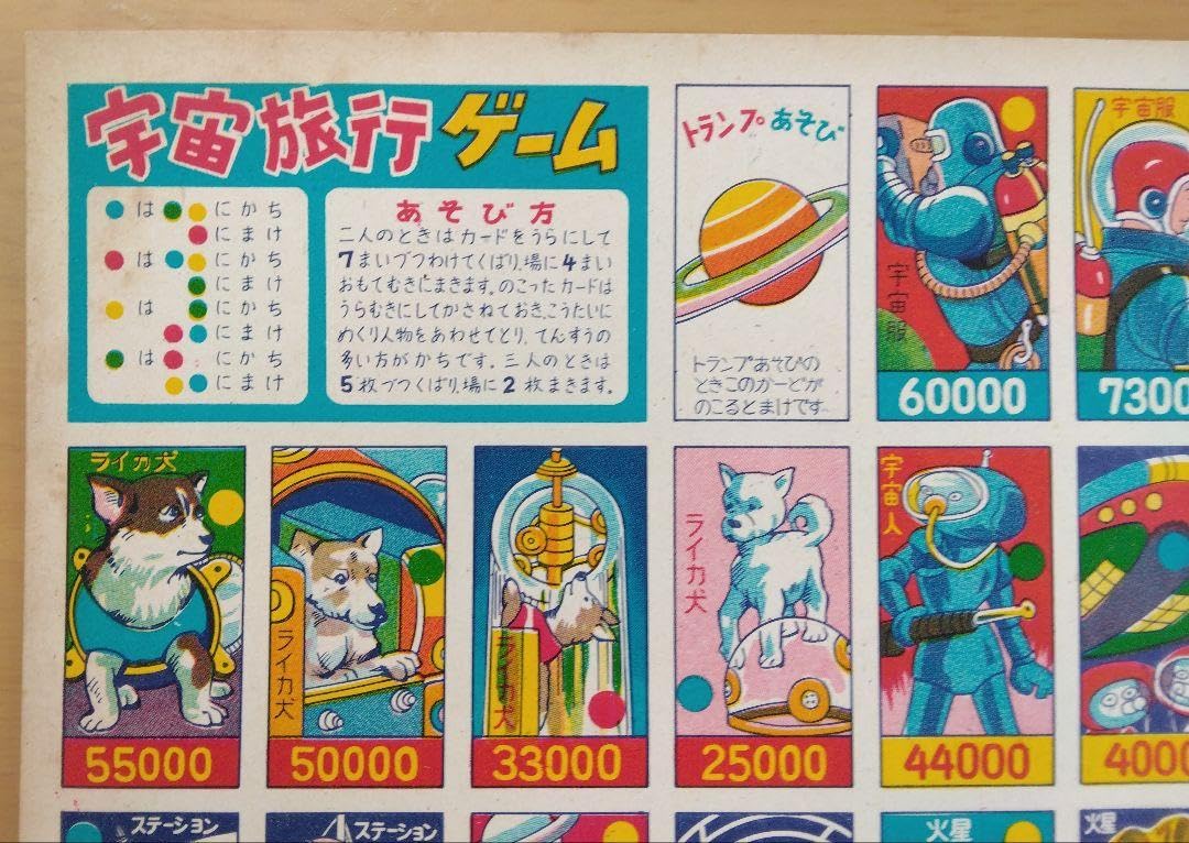 Amazon | レトロ 昭和 宇宙旅行ゲーム ライカ犬 火星 ロケット 人工