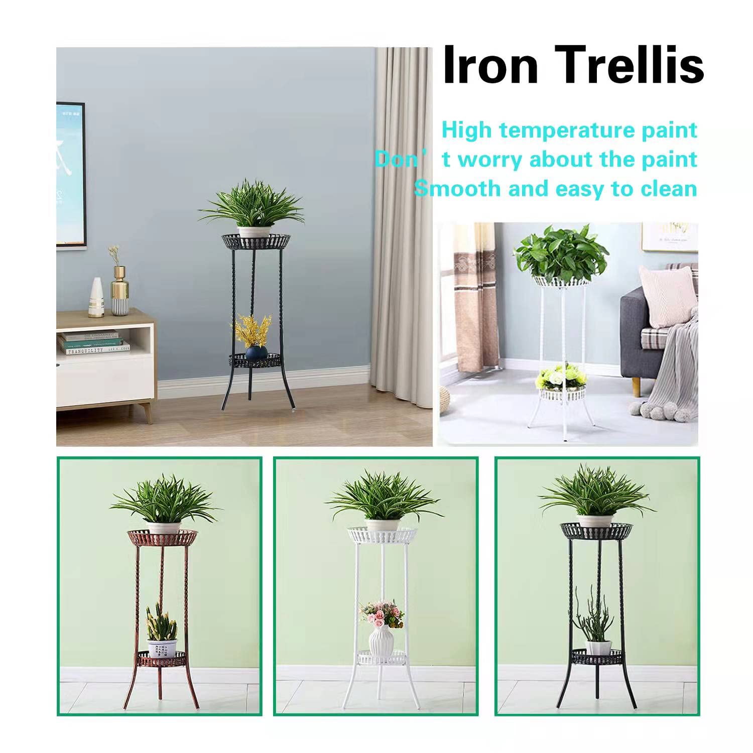 Amazon.com : YANMENG Metal Iron High Plant Stand Indoor Outdoor