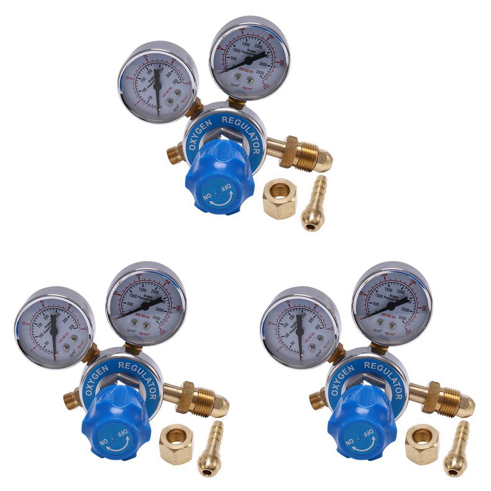 Ctrlzs 3X Oxygen Gas Bottle Regulators O2 Reducing Pressure Inhaler Double Gauge Regulator Oxygen Tank Regulator