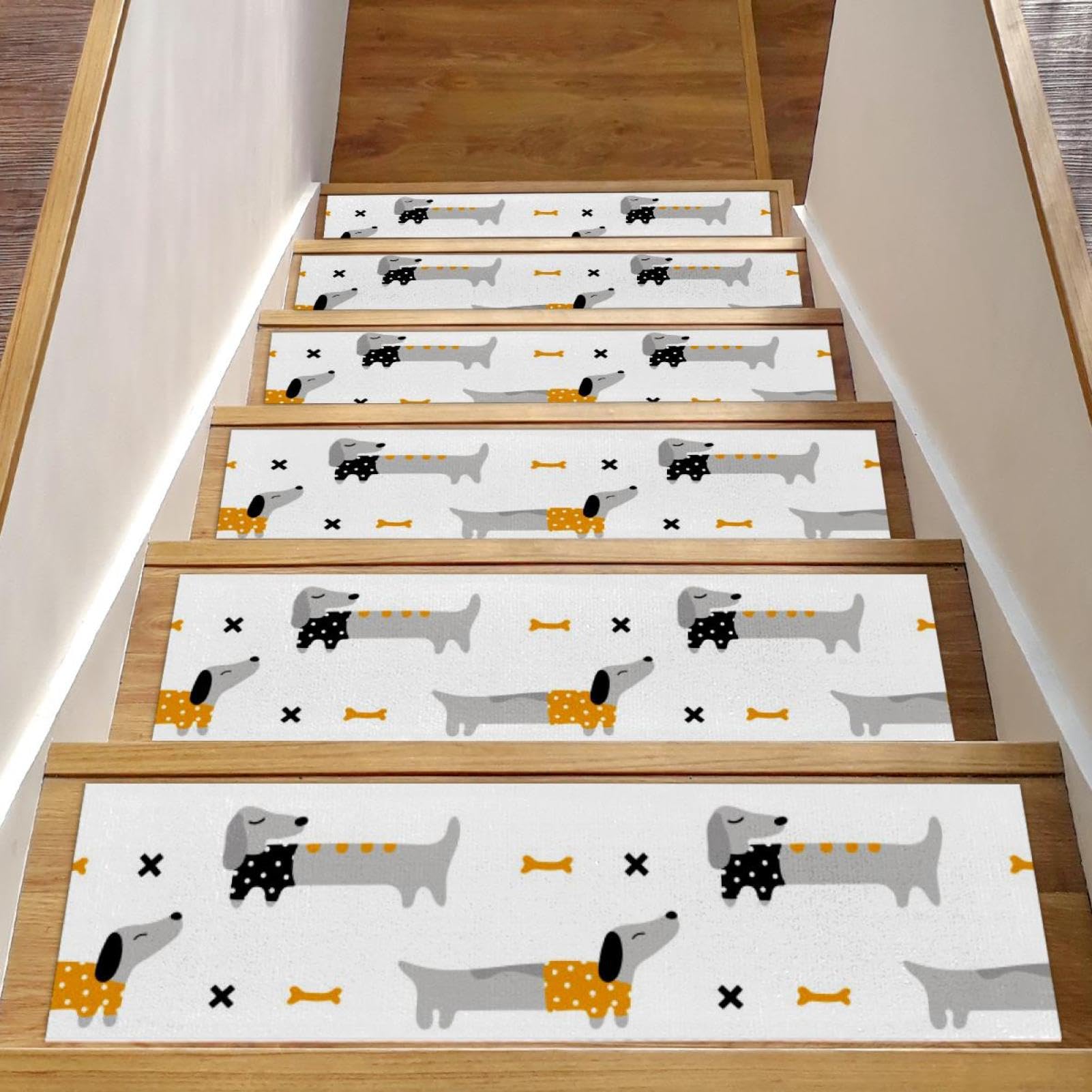 Alfombras para escaleras de madera de 8x30 pulgadas pack de 15 peldaños antideslizantes de TPE