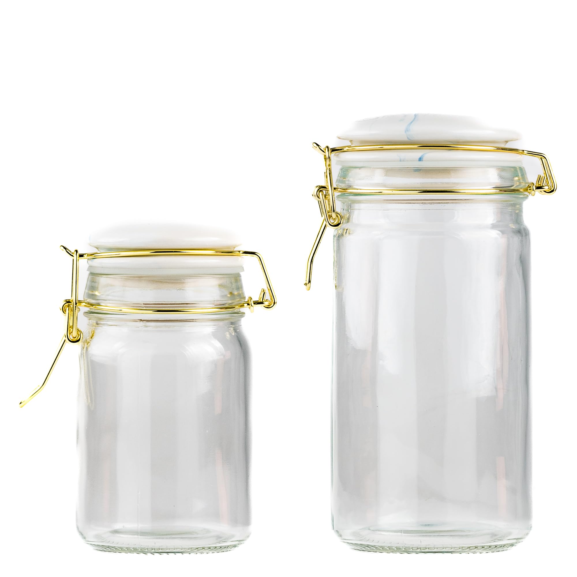 Carrara Glass Canister by 10 Strawberry Street – 33.0 fluid_ounces, Glass, CLEAR, Pack of 2, Model CAR-80-15-S2