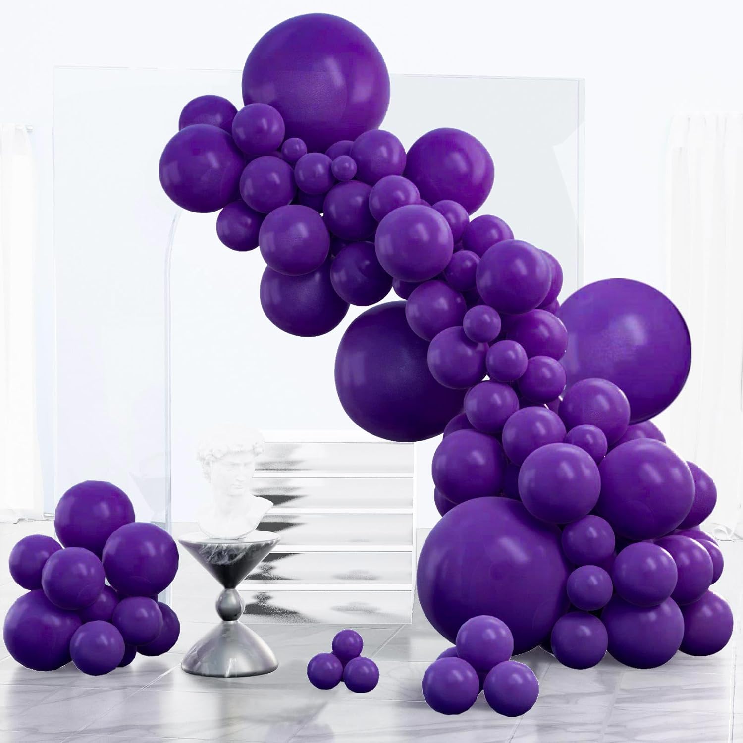 PartyWoo Dark Purple Balloons 152pcs Different Sizes of 18 12 10 5 Inch Royal Purple Balloon Arch Kit Garland for Birthday Baby Shower Graduation Anniversary Bachelorette Party Decorations Purple-Y16