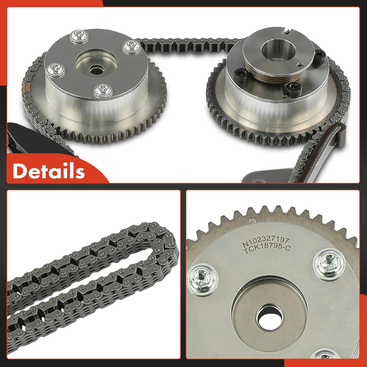 A-Premium 6PCS Engine Timing Chain Kit W/Sprocket & Tensioner & Guide Compatible with Hyundai Elantra 2011-2013, Elantra GT 2013 & Kia Soul 2012-2014 - DOHC, 1.8L 2.0L