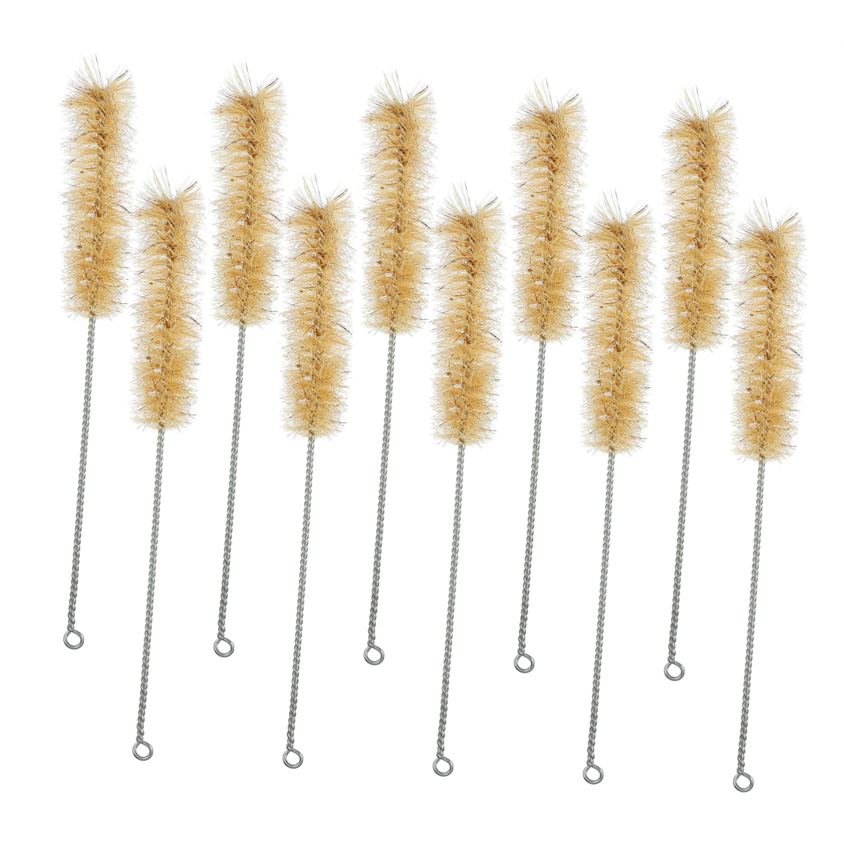 NULYLU Long Straw Brush Tube Cleaning Brushes Set of 10 Nylon Material Safe Ends for Glass Cleaning Loop for Convenience