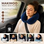 Travel Neck Pillow, Top Memory Foam Pillow for Head Support, Ideal for Airplanes, Cars, and Home Recliners, Adjustable and Soft (Blue)