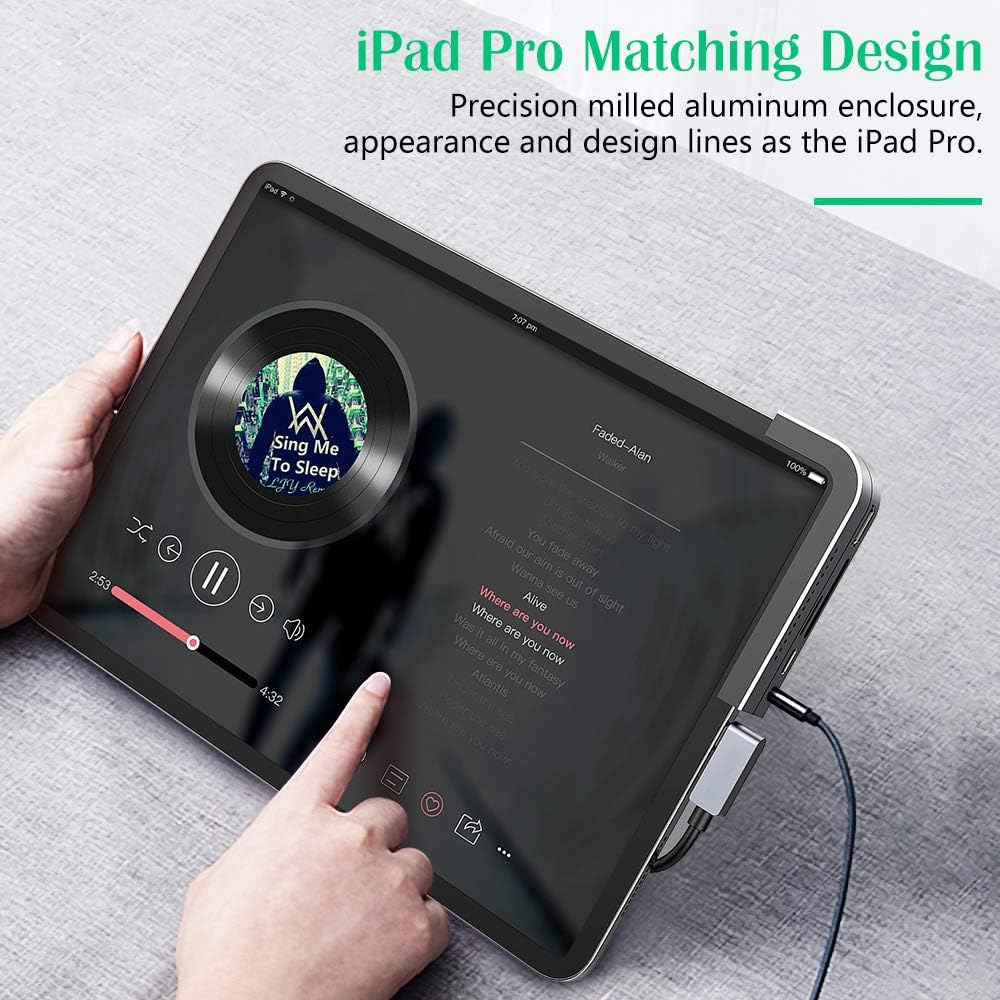 🛒 Crazy Deals TiMOVO USB C Hub for iPad Pro, 6-In-1 Type-C Adapter with USB-C PD Charging, USB 3.0 (5Gb/s), 4K HDMI, 3.5mm Headphone and SD/Micro Card Readers for iPad Pro 2018/MacBook/Surface Go & More, Space Gray