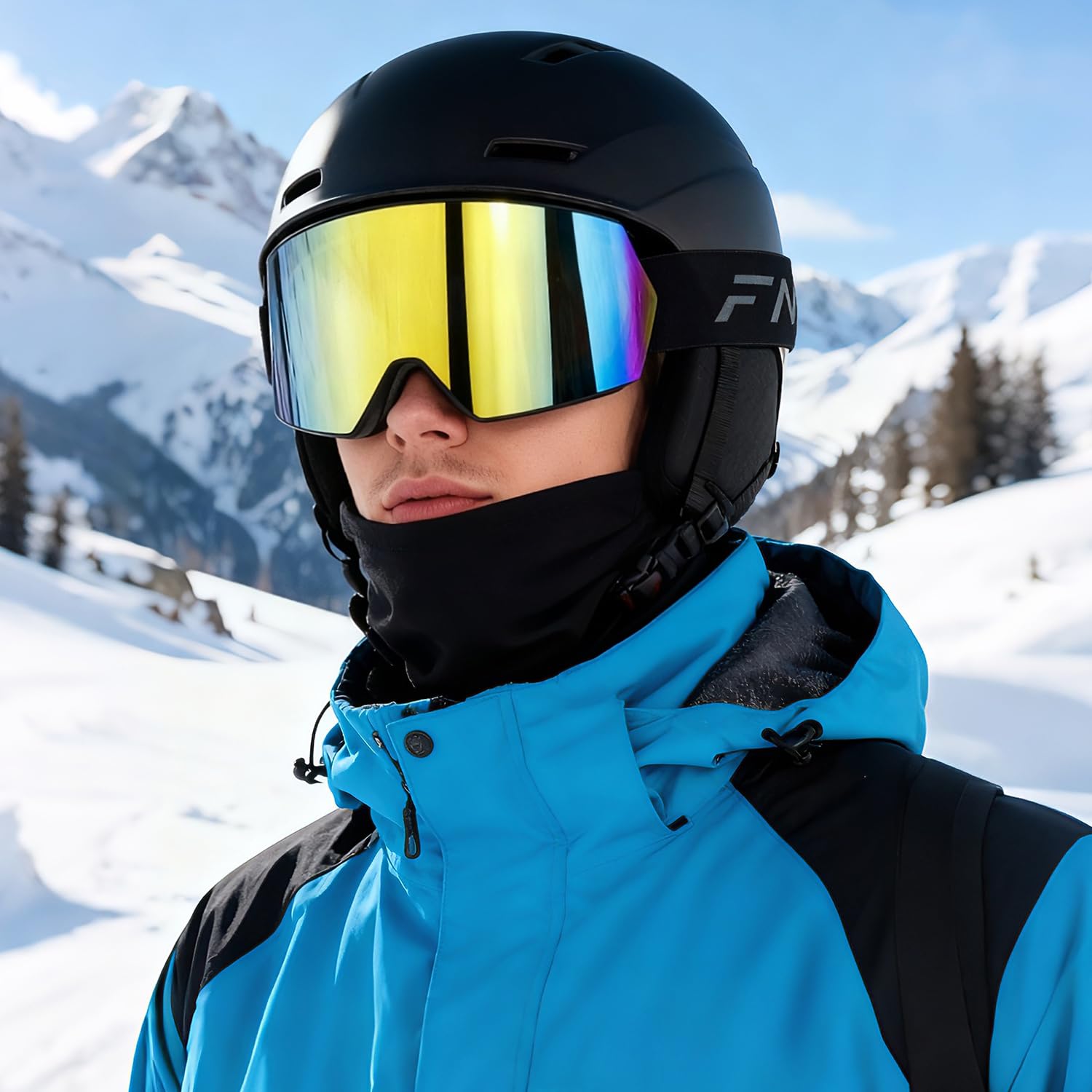 FMY Occhiali da sci per uomini, donne e ragazzi, anti appannamento, protezione UV400, per snowboard, sci, per adulti
