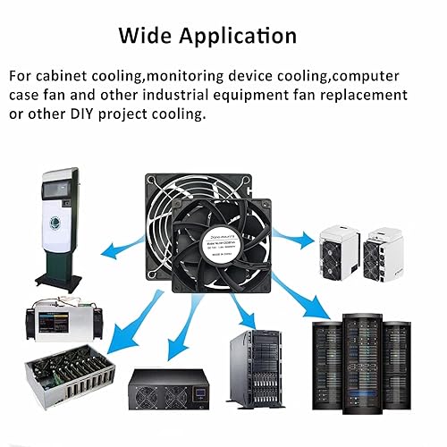 Miniatura 10 de Strong Quiet 12025 Ventilador de 120x120x25mm 12cm 120mm, ventilador de refrigeración CC 12 V, para carcasa de computadora, 2 pines, 2 cables, 1600