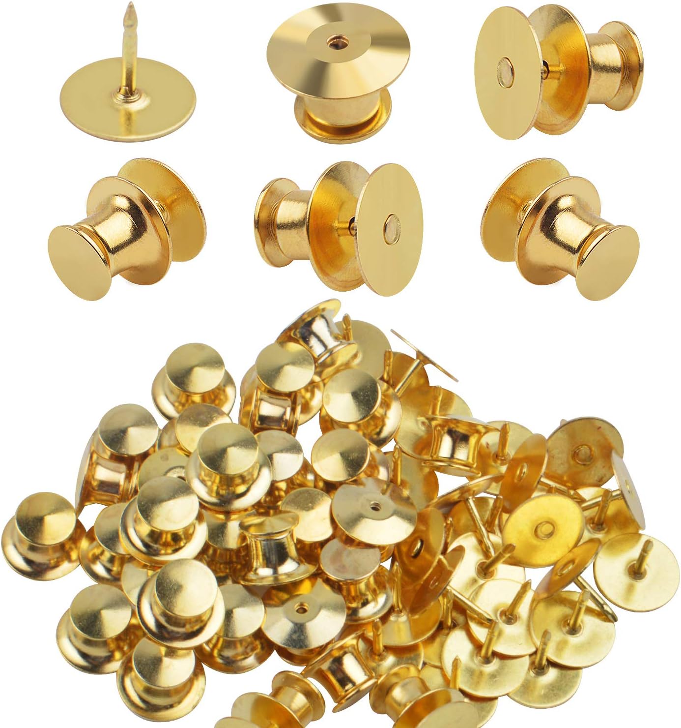 Tie Tacks and Clutch Backs Set, 30 Pieces Metal Pin Backs Locking Pin Keepers with 30 Pieces