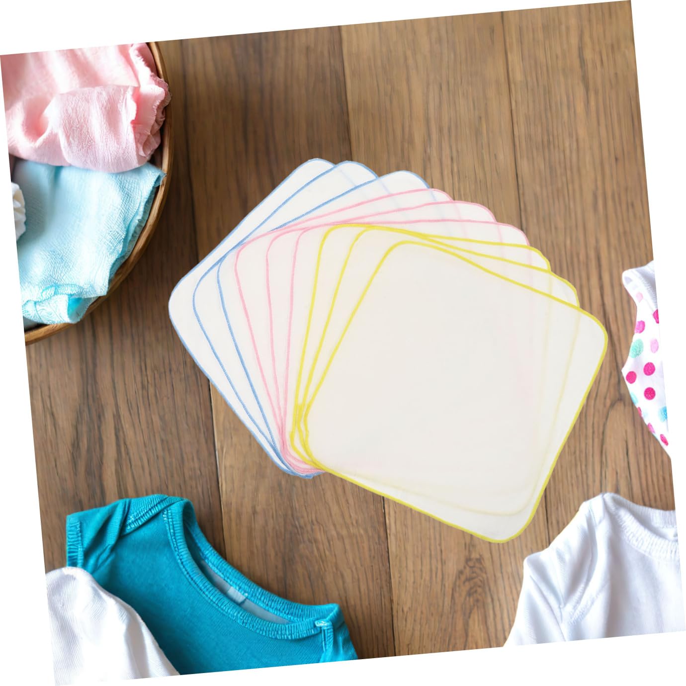 LABRIMP 9Pcs Cotton Muslin Burping Cloths for Boys and Absorbent Hand Washcloths Reusable Eco-Friendly Square Towels in Assorted Pastel Colors Soft Breathable Burp Rags
