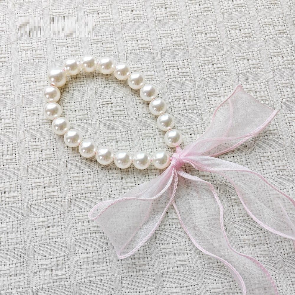 Alzapaños de cortina con perlas OUdini de diseño elegante color rosa pack 2