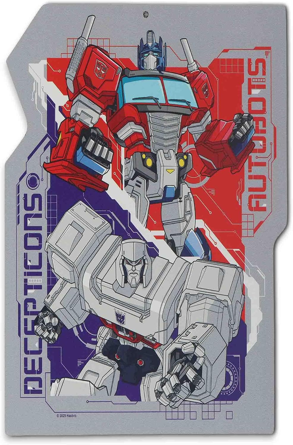 Hasbro Transformers Optimus Prime and Megatron Metal Wall Decor - Epic Transformers Sign for Home