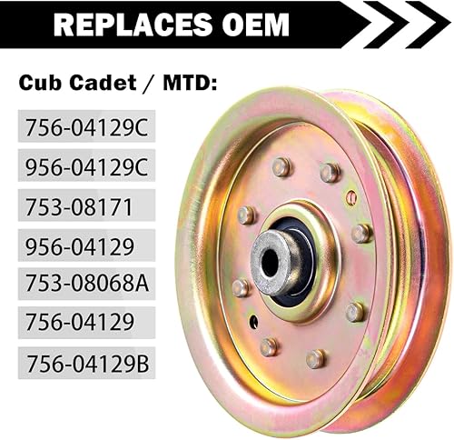 Miniatura 3 de Cluparis 956-04129 Reemplazo de polea tensora MTDCub CadetTroy Bilt 280-646 756-04129B 756-04129 956-04129C 753-08171 Se adapta a cubiertas MTD de