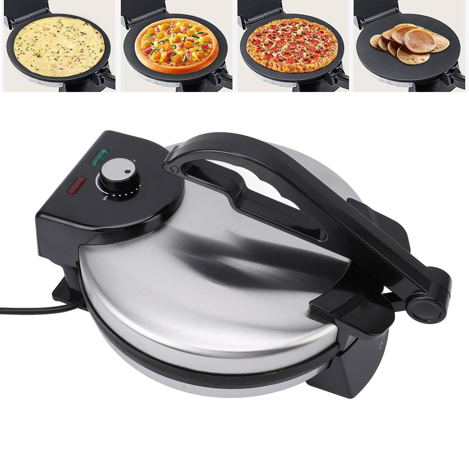 SEAFRONT Premium Material Roti Maker 1800W Anti -Stick -Beschichtung Roti Maschine Zum Frühstück Chapati Tortilla, Vielseitig in der Lebensmittelindustrie
