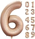 GREATRIL 40-Inch BIG Number 6 Foil Balloon in Caramel - Giant Party Decoration Balloon for Birthday, Wedding, Anniversary, Graduation & Special Celebrations gallery image