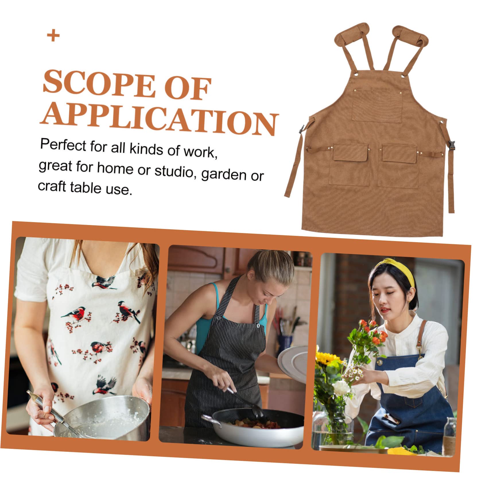 Grembiule Tela Spessa per Cucina e Studio Design con Spalline Incrociate Regolabili per Chef Parrucchieri e Ristoranti