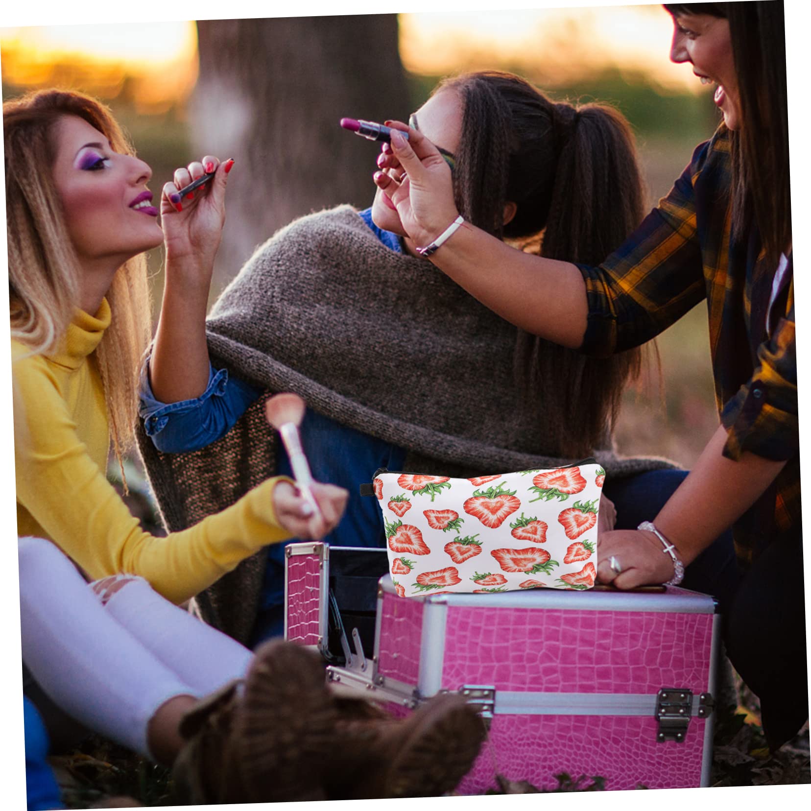 ABOOFAN 10piezas Bolsa De Maquillaje Portátil De Estampado De Organizador De Artículos De Tocador y Cosméticos para Diseño Elegante y Práctico