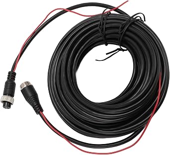 4Pin Backup Camera 4 Pin Backup Camera Extension Cable with Trigger Wire Dash Cam Rearview Camera Extension Cord for CCTV Rear Camera Truck Trailer RV 20m / 65.6ft
