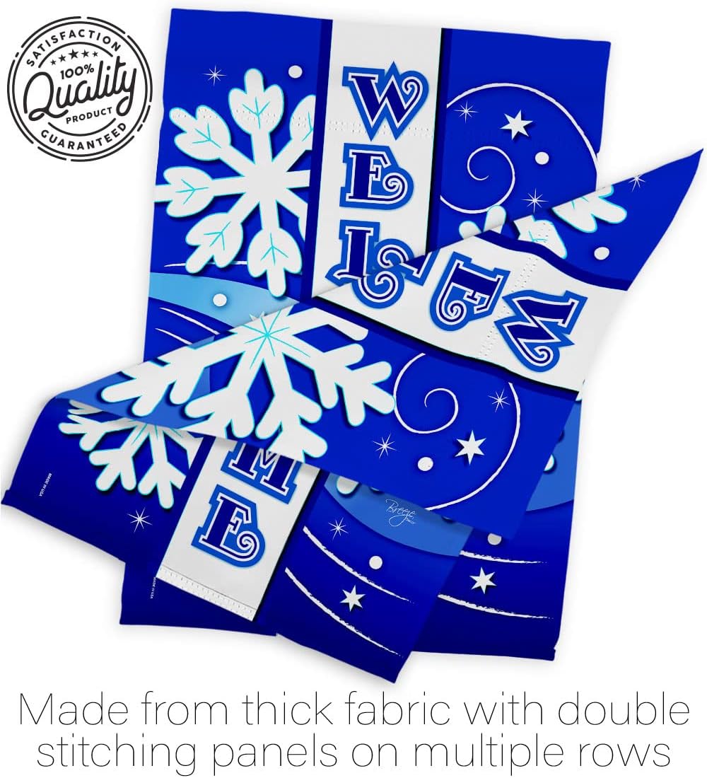 Breeze Decor - Welcome Winter Winter - Seasonal Winter Wonderland Impressions Decorative Vertical House Flag 28" x 40" Printed in USA