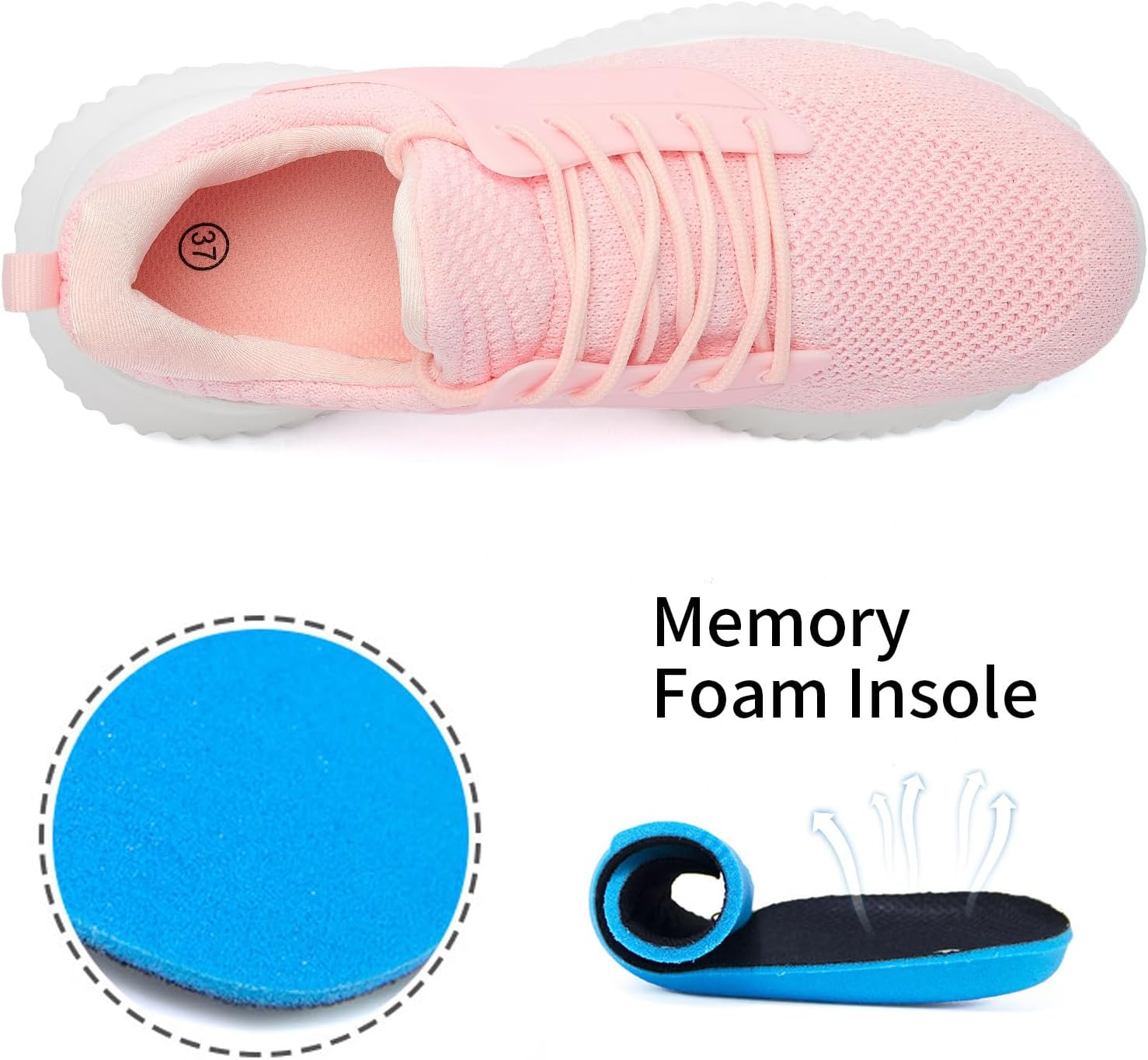 Womens Tennis Shoes Walking Sneakers - Memory Foam Running Slip On Gym Athletic Workout Nursing Comfort Work Shoe Lightweight - Image 5