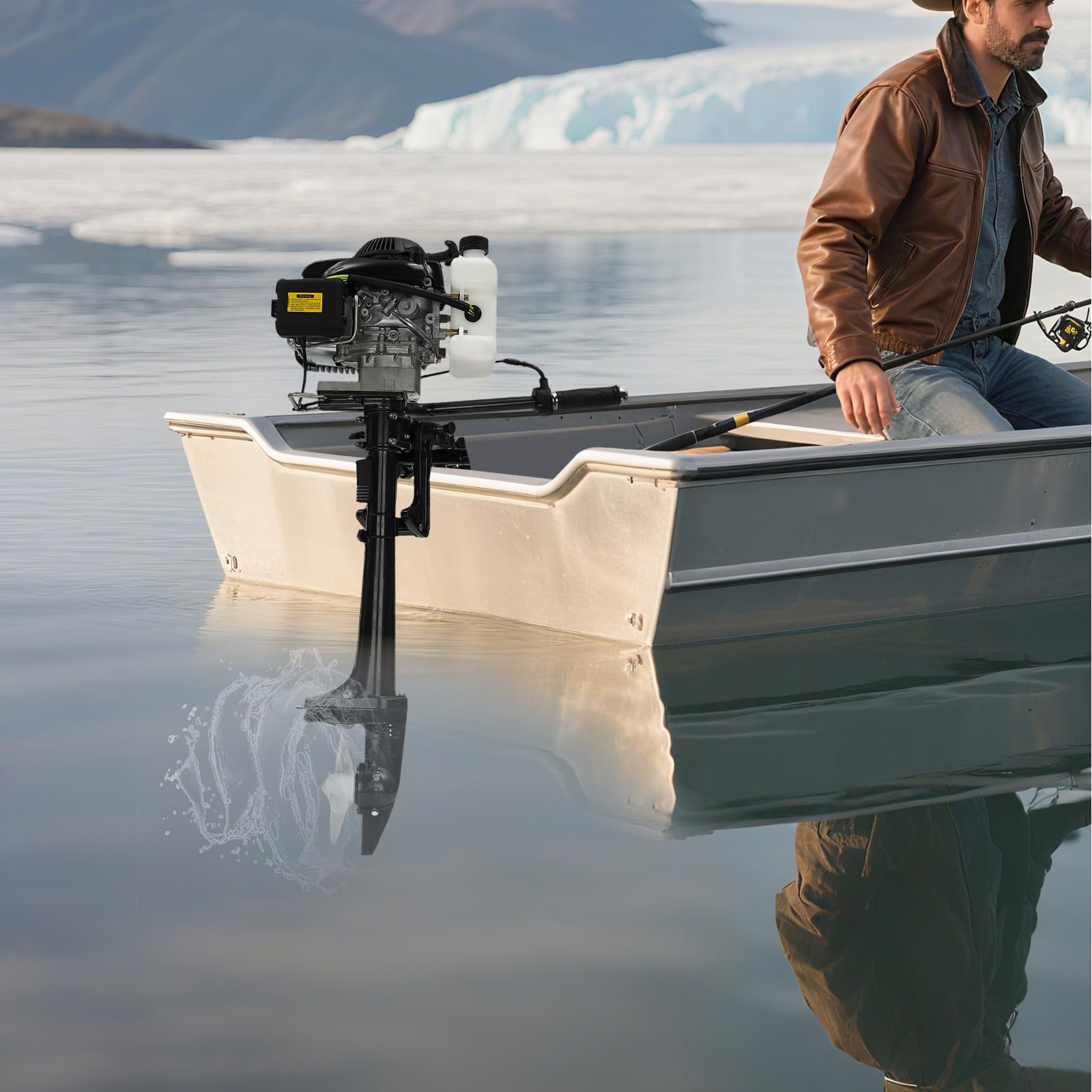 Motore elettrico fuoribordo da 2,2 kW, motore a 4 tempi, motore elettrico fuoribordo con imbuto, 5500 giri/min, per gommoni, barche da pesca, barche a vela