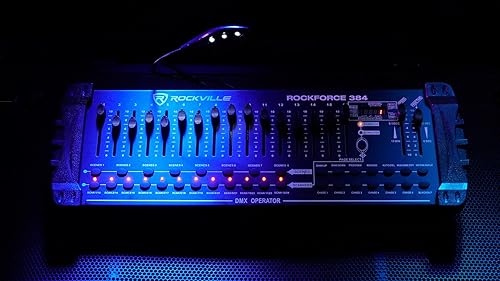 Miniatura 3 de Rockville ROCKFORCE 384 Bundle Controlador DMX de luzniebla de 384 canales, transmisor inalámbrico DMX-WTR 2.4GHz, receptor inalámbrico DMX-WRE