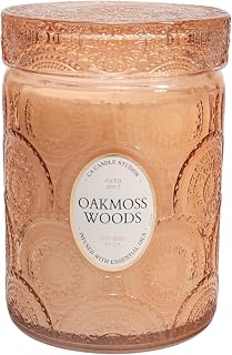 LEOBEN CO | Oakmoss Woods, Scented Candle | Heirloom Collection | 18oz | 80 Hour Burn Time | Made with Natural Vegan Soy Wax, Essential Oils, Fine Fragrance Oils and a 100% Cotton Wick