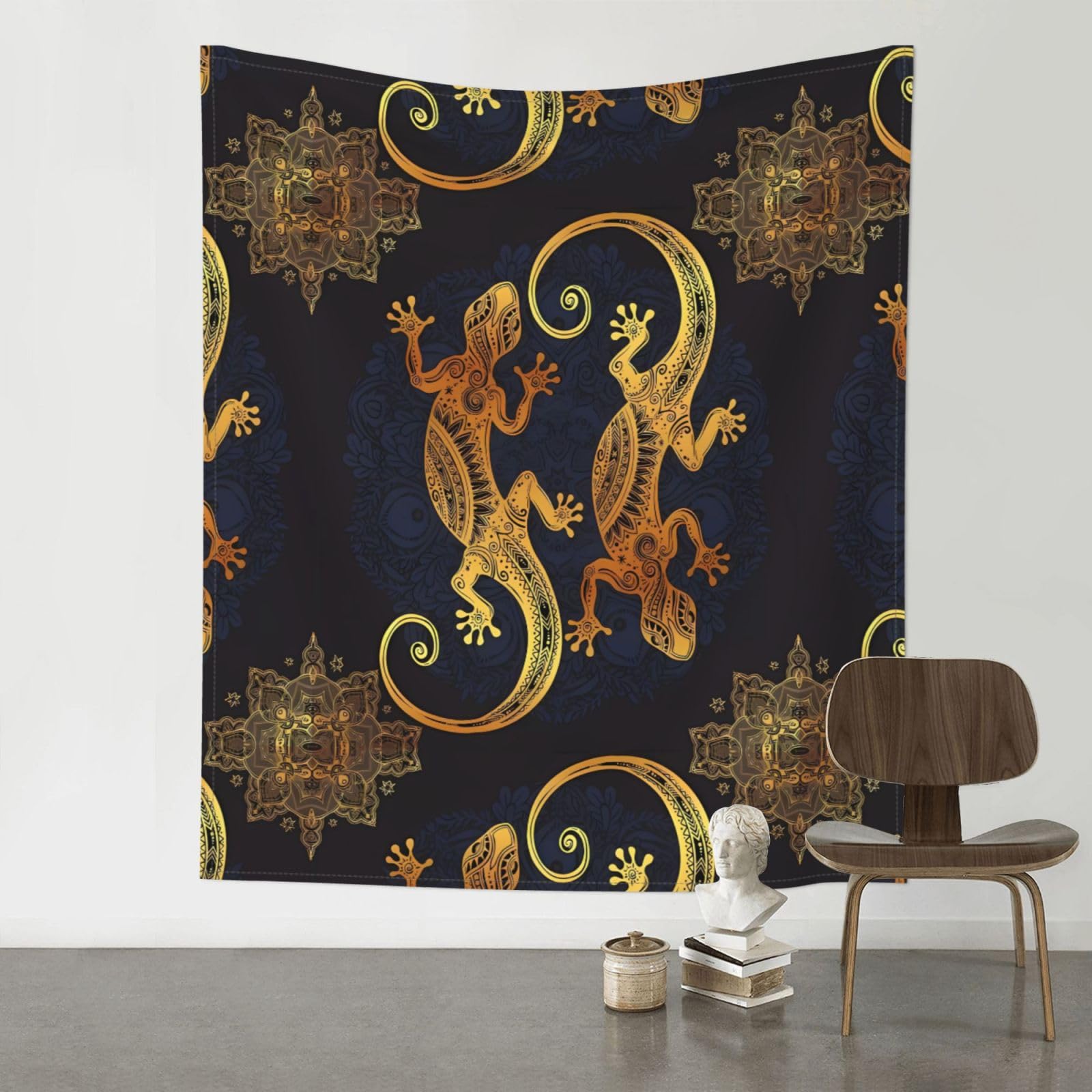 YYHHAOFA Gecko Lizards Prints Wall Tapestry 60x51in – Boho Chic Dorm Decor, Beach Throw, & Versatile Home Accent